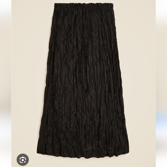 J Crew Black Crinkled Gathered Waist Skirt Large NWT - Picture 1 of 8